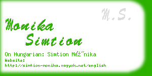 monika simtion business card